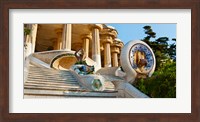 Framed Low angle view of Hall of Columns, Park Guell, Barcelona, Catalonia, Spain