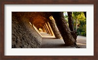 Framed Corridor in a park, Park Guell, Barcelona, Catalonia, Spain