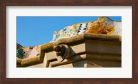 Framed Architectural detail of a building, Park Guell, Barcelona, Catalonia, Spain