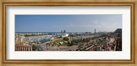 Framed High angle view of a harbor, Port Vell, Barcelona, Catalonia, Spain
