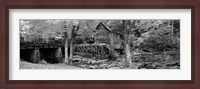 Framed Glade Creek Grist Mill, Babcock State Park, West Virginia, USA (Black & White)