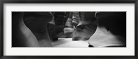 Framed Rock formations in Black and White, Antelope Canyon, Arizona