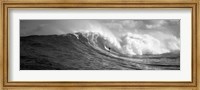 Framed Surfer in the sea in Black and White, Maui, Hawaii