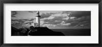 Framed Lighthouse at the coast, Broyn Bay Light House, New South Wales, Australia (black and white)