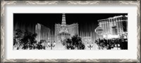 Framed Las Vegas Hotels at Night (black & white)