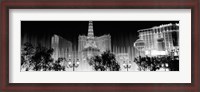 Framed Las Vegas Hotels at Night (black & white)