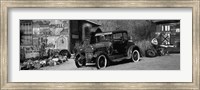 Framed Abandoned Car on Route 66, Arizona (black and white)