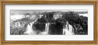 Framed Floodwaters at Iguacu Falls in black and white, Brazil