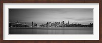Framed Bay Bridge and San Francisco Bay (black & white)