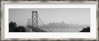 Framed San Francisco Skyline with Bay Bridge (black & white)