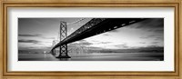 Framed Bay Bridge at Twilight (black & white)
