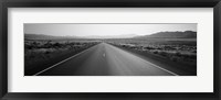 Framed Desert Road, Nevada (black and white)