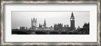 Framed Houses of Parliament, Westminster Bridge and Big Ben, London, England