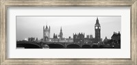 Framed Houses of Parliament, Westminster Bridge and Big Ben, London, England