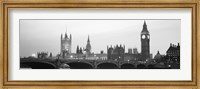 Framed Houses of Parliament, Westminster Bridge and Big Ben, London, England