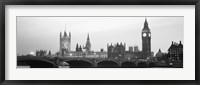 Framed Houses of Parliament, Westminster Bridge and Big Ben, London, England