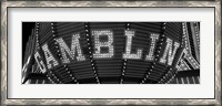 Framed Las Vegas gambling sign in Black and White, Nevada