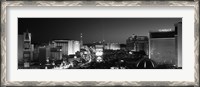 Framed Buildings Lit Up At Night, Las Vegas, Nevada, USA (black & white)