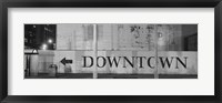 Framed Downtown Sign in black and whitel, San Francisco, California