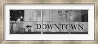 Framed Downtown Sign in black and whitel, San Francisco, California