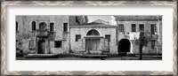 Framed Boats in a canal, Grand Canal, Rio Della Pieta, Venice, Italy (black and white)