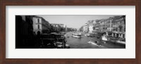 Framed Grand Canal in black and white, Venice, Italy