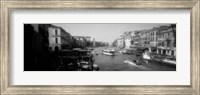 Framed Grand Canal in black and white, Venice, Italy