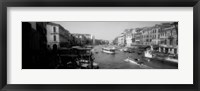 Framed Grand Canal in black and white, Venice, Italy