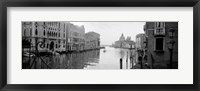 Framed Buildings along a canal, view from Ponte dell'Accademia, Grand Canal, Venice, Italy (black and white)