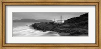 Framed Waves Breaking On Rocks, Golden Gate Bridge, Baker Beach, San Francisco, California, USA