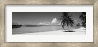 Framed Moana Beach (black and white), Bora Bora, Tahiti, French Polynesia