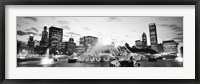 Framed Buckingham Fountain, Grant Park, Chicago, Illinois (black & white)