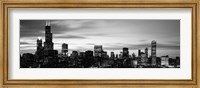 Framed Skyscrapers At Dusk, Chicago, Illinois (black & white)