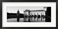 Framed Chateau de Chenonceaux Loire Valley France (black and white)