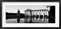 Framed Chateau de Chenonceaux Loire Valley France (black and white)