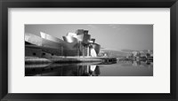 Framed Reflection of a museum on water, Guggenheim Museum, Bilbao, Spain