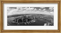 Framed Aerial View of New York City (black & white)