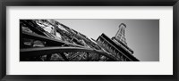 Framed Las Vegas Replica Eiffel Tower, Las Vegas, Nevada (black & white)