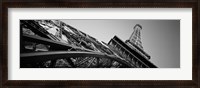 Framed Las Vegas Replica Eiffel Tower, Las Vegas, Nevada (black & white)