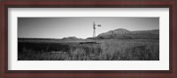 Framed Windmill in a Field, U.S. Route 89, Utah (black & white)