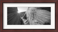 Framed Sandstone rock formations in black and white, The Wave, Coyote Buttes, Utah, USA