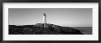 Framed Peggy's Point Lighthouse, Peggy's Cove, Nova Scotia, Canada (black & white)