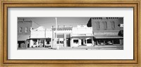 Framed Store Fronts, Main Street, Small Town, Chatsworth, Illinois (black and white)