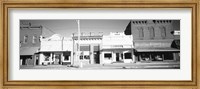 Framed Store Fronts, Main Street, Small Town, Chatsworth, Illinois (black and white)