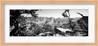 Framed Mather Point in black and white, South Rim, Grand Canyon National Park, Arizona