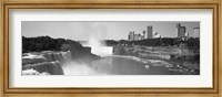 Framed Waterfall with city skyline in the background, Niagara Falls, Ontario, Canada