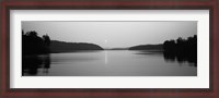 Framed Reflection of sun in a lake, Lake Chatuge, Western Mountains, North Carolina, USA