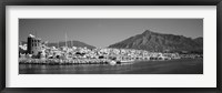 Framed Boats at a harbor, Puerto Banus, Marbella, Costa Del Sol, Andalusia, Spain