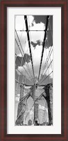 Framed Brooklyn Bridge, Manhattan, New York City (black and white, vertical)