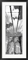 Framed Brooklyn Bridge, Manhattan, New York City (black and white, vertical)